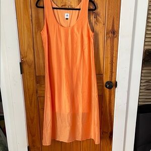 Cabi Glimmer Dress Orange tank Pullover Midi Small NWOT